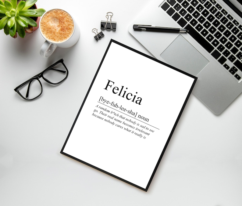 Framed Felicia Gift Felicia Definition Wall Art Wall Decor Etsy