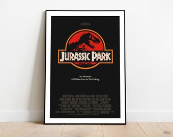 Framed Jurassic Park Poster, Jurassic Park Movie Poster, Wall Art, Wall Decor, Poster, A4, A3 Statement Print, Jurassic Park 1993