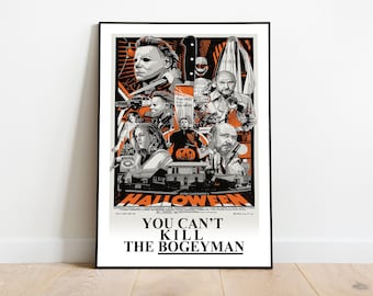 Framed You Can't Kill The Bogeyman Movie Poster,  Retro Halloween Wall Art, Wall Decor, Poster, A4, A3 Statement Print, Vintage Film Poster
