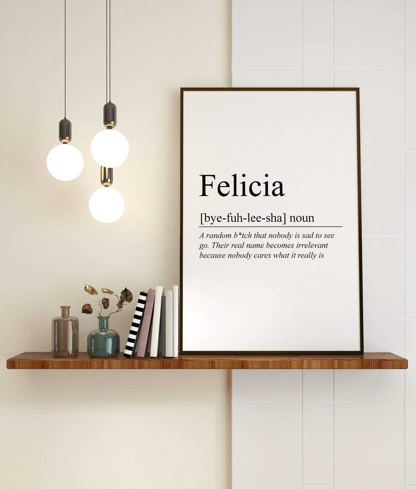 Felicia Gift Felicia Definition Wall Art Wall Decor Etsy
