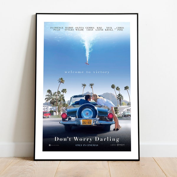 Framed Florence Pugh Poster, Harry Styles Art, Don't Worry Darling Movie Poster, Wall Decor, Poster, A4, A3  Print, Thriller 2022