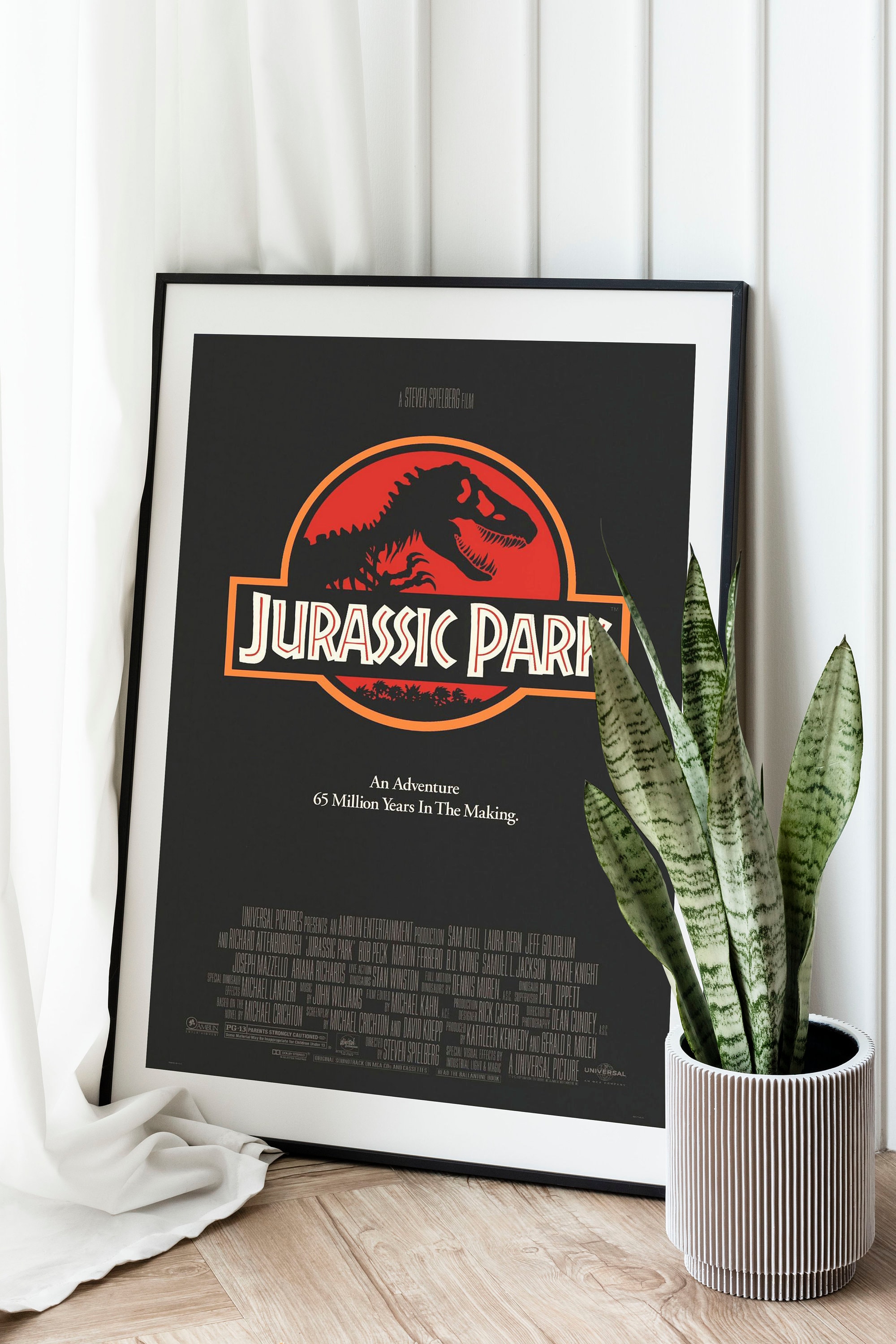 Framed Jurassic Park Poster Jurassic Park Movie Poster Wall Etsy