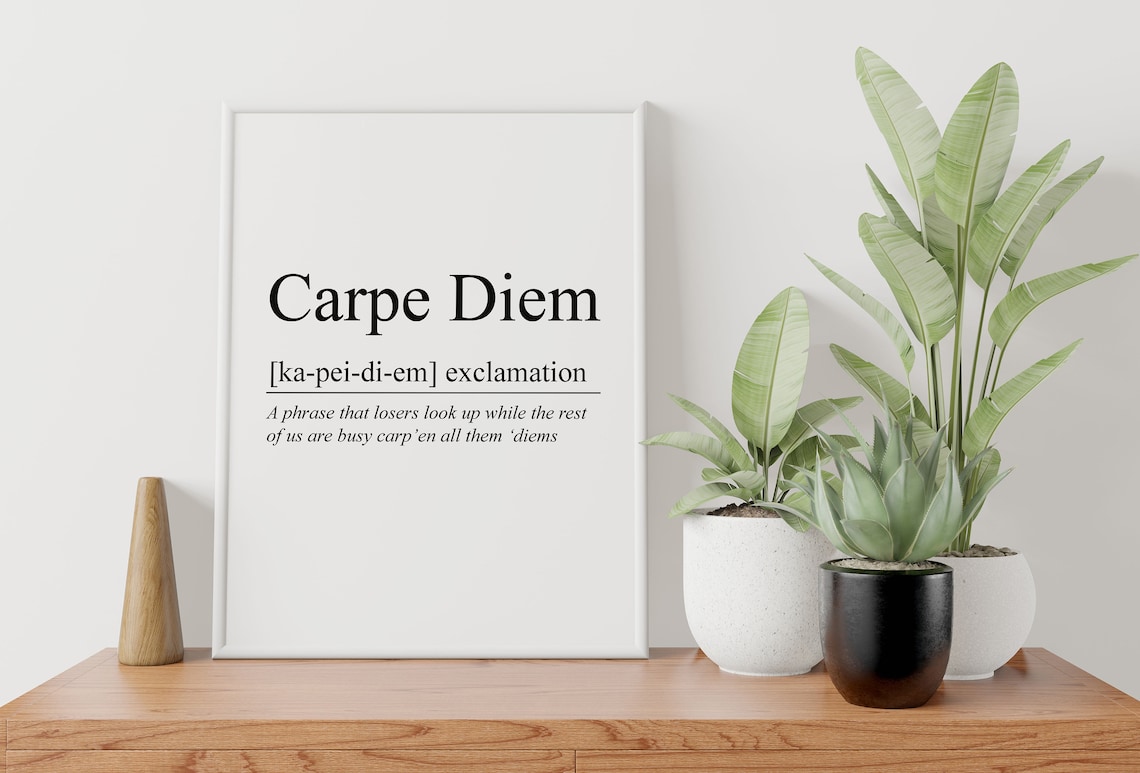 Gerahmte Carpe Diem Geschenk Carpe Diem Definition Etsy