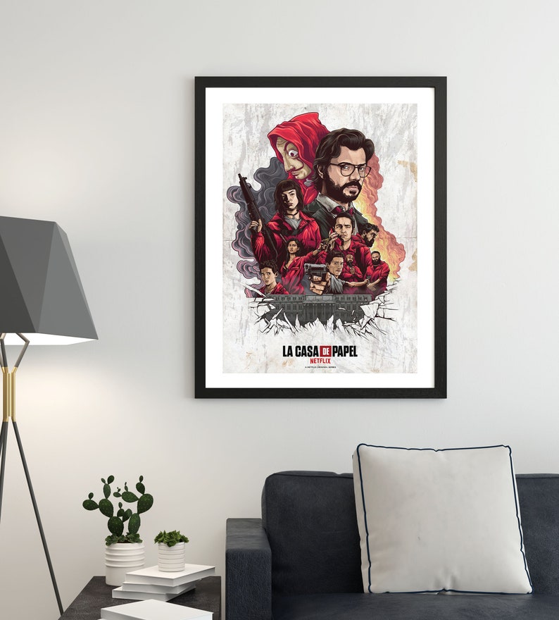 Framed Retro Money Heist Poster La Casa De Papel Wall Art Etsy UK