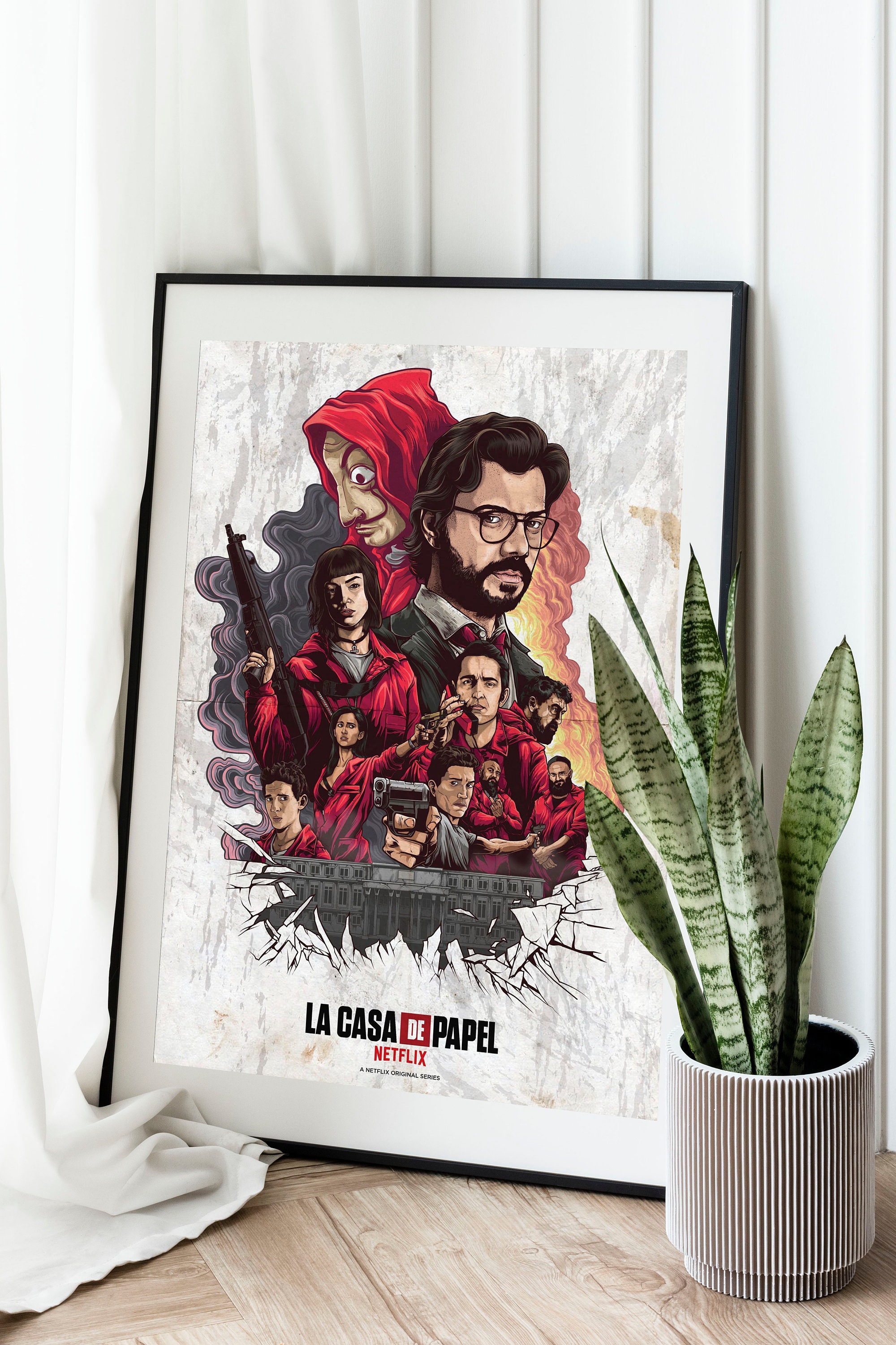 Framed Retro Money Heist Poster La Casa De Papel Wall Art Etsy UK
