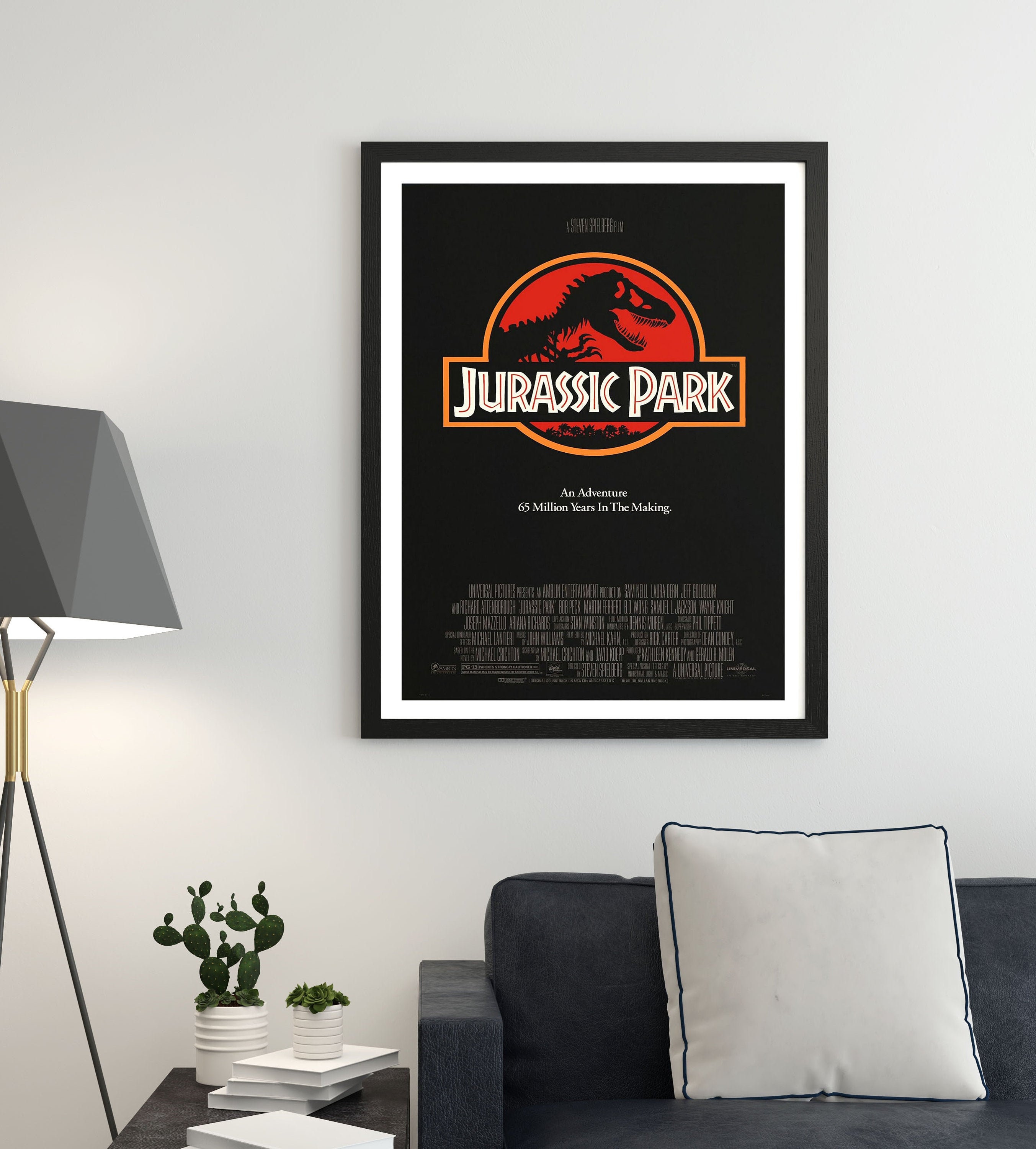 Framed Jurassic Park Poster Jurassic Park Movie Poster Wall Etsy