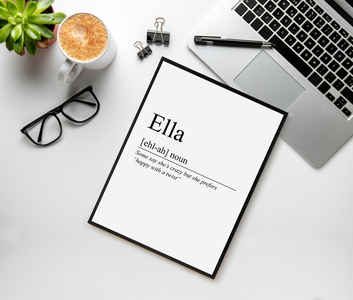 Framed Ella Gift Ella Definition Wall Art Wall Decor Etsy UK
