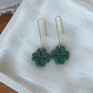 Floral Clover Threads | Handmade Polymer Clay Jewelry | St. Patrick&#39;s Day Earrings