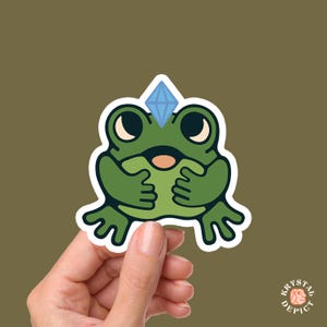 Adesivo rana, decalcomania in vinile Naturecore, bagagli, adesivi per Macbook, regalo per amanti delle rane, adesivi impermeabili per la natura