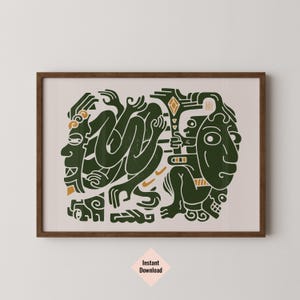 Mexican Folk Art, Southwestern Wall Decor, Print Yourself Art, Sage Green Wall Art, Housewarming Gift First Home,  Anthropologie, Aztec