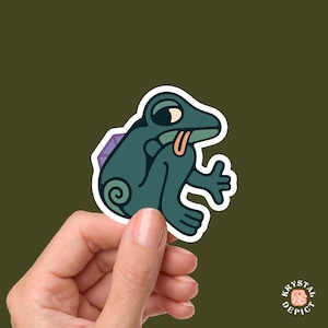 Adesivo rana, adesivi per laptop, decalcomania in vinile per bagagli, regalo per amanti delle rane, adesivo impermeabile con taglio a bacio, elettronica, adesivo per valigia
