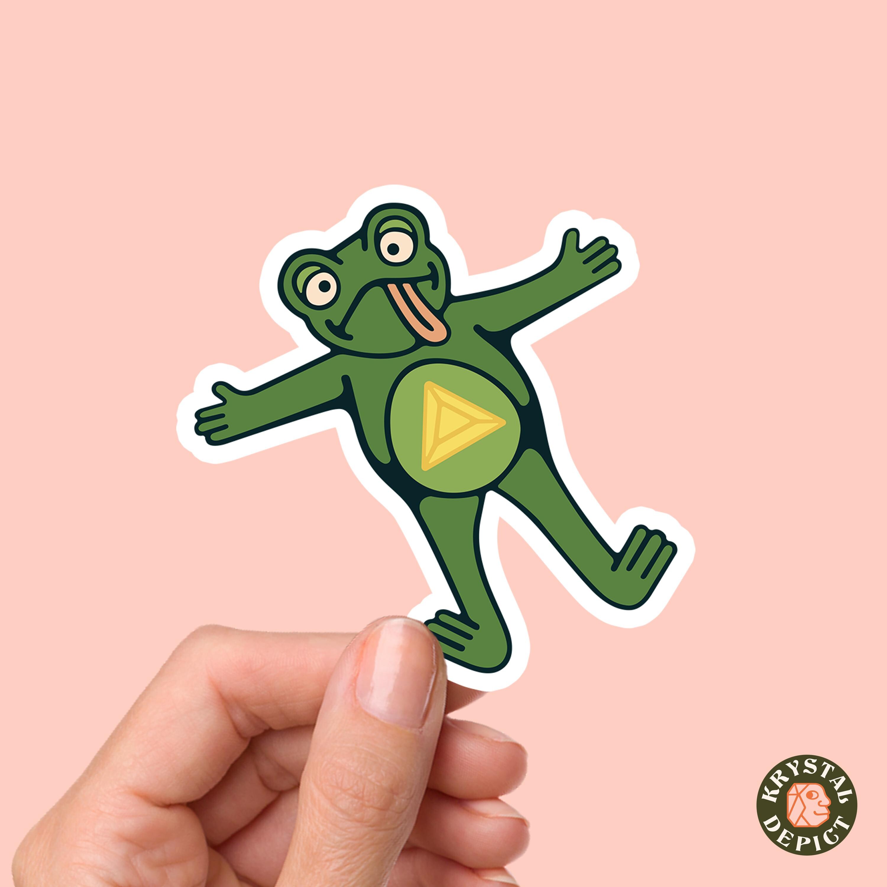 Funny Frog Vinyl Sticker: Hand-drawn Naturecore Decal - Etsy