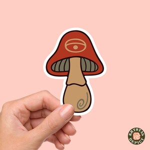 Adesivo fungo, regalo micologia, arte di base delle fate, motivi di funghi, decalcomania fungo, diario, bagaglio, adesivi per computer, amante dei funghi