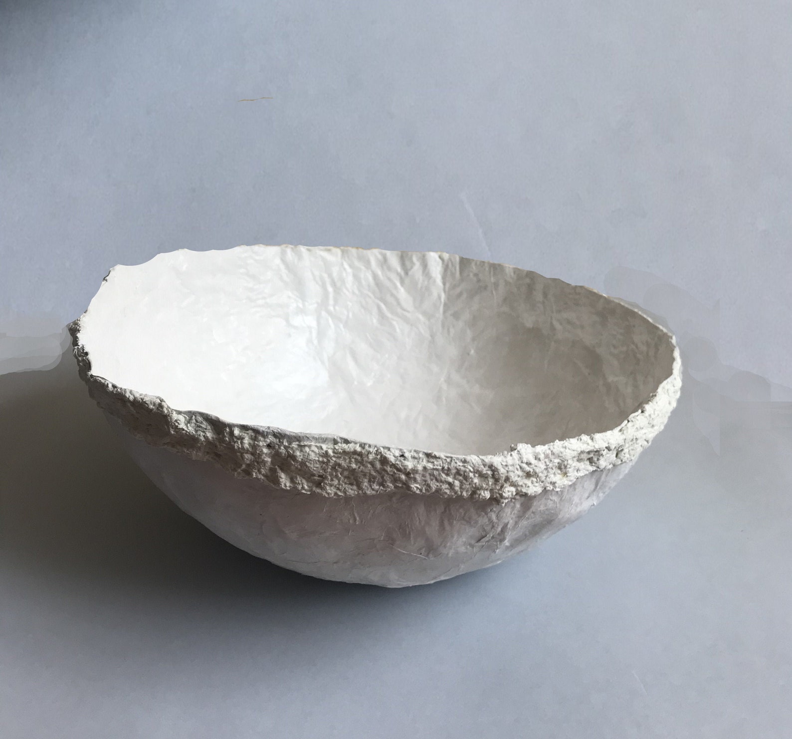 Large paper mache bowl White paper mache Recycled paper bowl Etsy