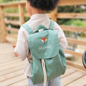 Sac à dos enfant personnalisé brodé - Sac à dos prénom coton bio personnalisable bébé et enfant, sac à dos nounou, crèche, école maternelle