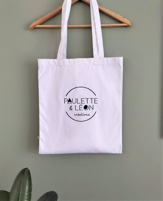 Tote bag coton bio brodé personnalisable - Sac shopping avec broderie personnalisée