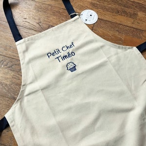 Personalized embroidered children's apron 100% cotton image 4