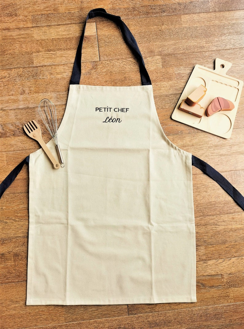 Personalized embroidered children's apron 100% cotton image 3