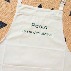 Tablier de cuisine brodé personnalisé 100% coton avec poche image 6