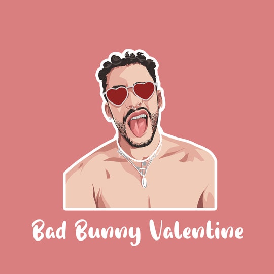 Bad Bunny Valentine Sticker - Water Resistant Sticker