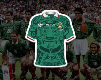 Mexico Iconic Jersey Sticker - Water Proof/Scratch Resistant - Iconic 1998 World Cup Jersey - Soccer/Football Jersey