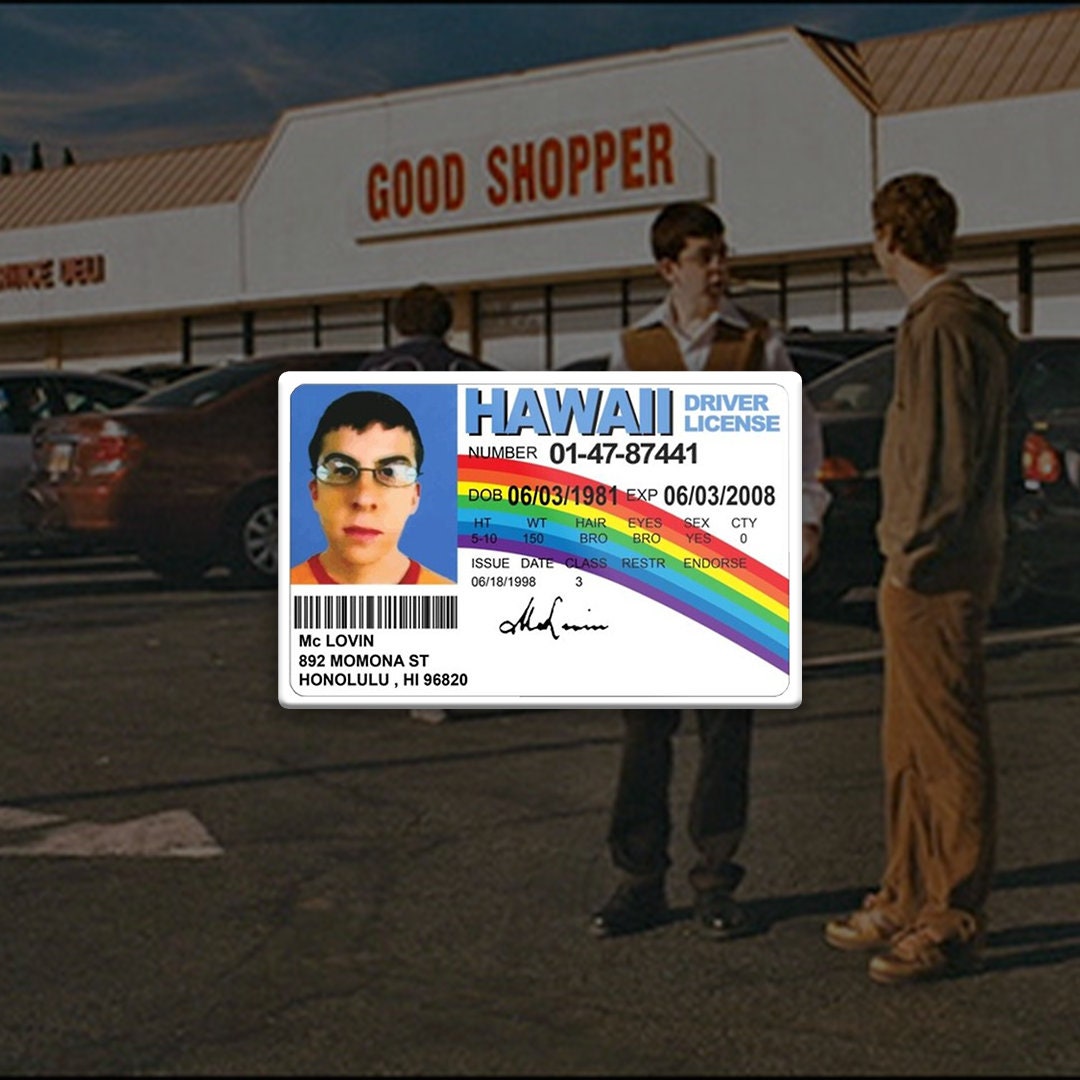 Mclovin ID Sticker Water Resistant/scratch Proof Superbad