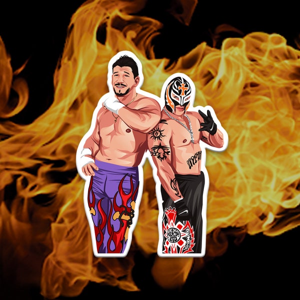 Eddie Guerrero x Rey Mysterio Sticker - Water Resistant/Scratch Proof - Viva La Raza - Latino Heat - L.W.O