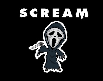 SCREAM Sticker - Water Resistant/ScratchProof - Scary Movie - Halloween - Spooky Stickers