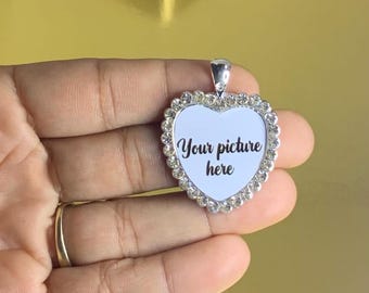 Heart photo charm | photo locket | heart locket | portrait charm | photo pendant | bouquet charm | bouquet photo charm | bridal charm