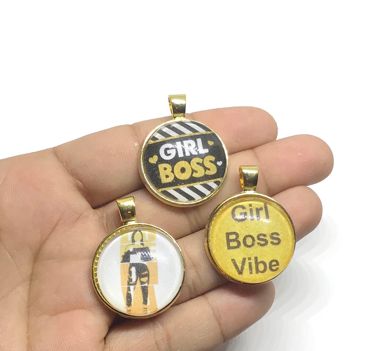Boss Charms Gold Charms Girl Boss Jewelry Making Large Etsy
