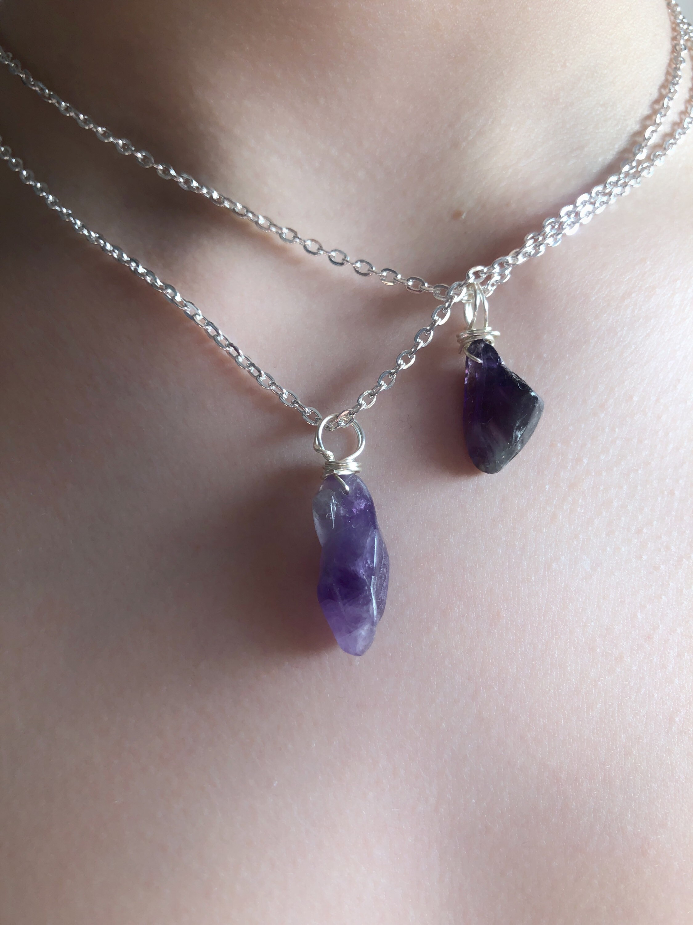 Ametrine, Amethyst & Citrine “Anti Stress” Crystal Heading Choker Sil…
