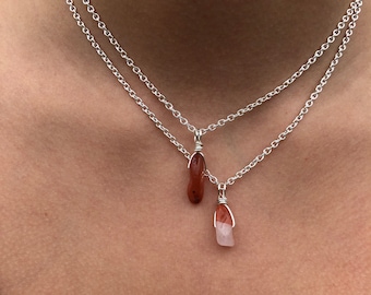 Genuine Carnelian Aries Choker Crystal Necklace.