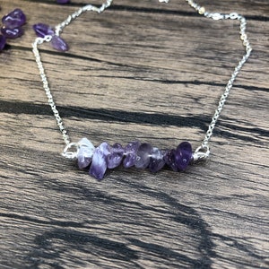 Amethyst Healing Crystal Bar & Layering Necklace