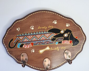 Artisan Metal Shop Gifts /& Awards Golden Retriever Dog Leash Hanger Key Rack -Small 6 inch wide Sm