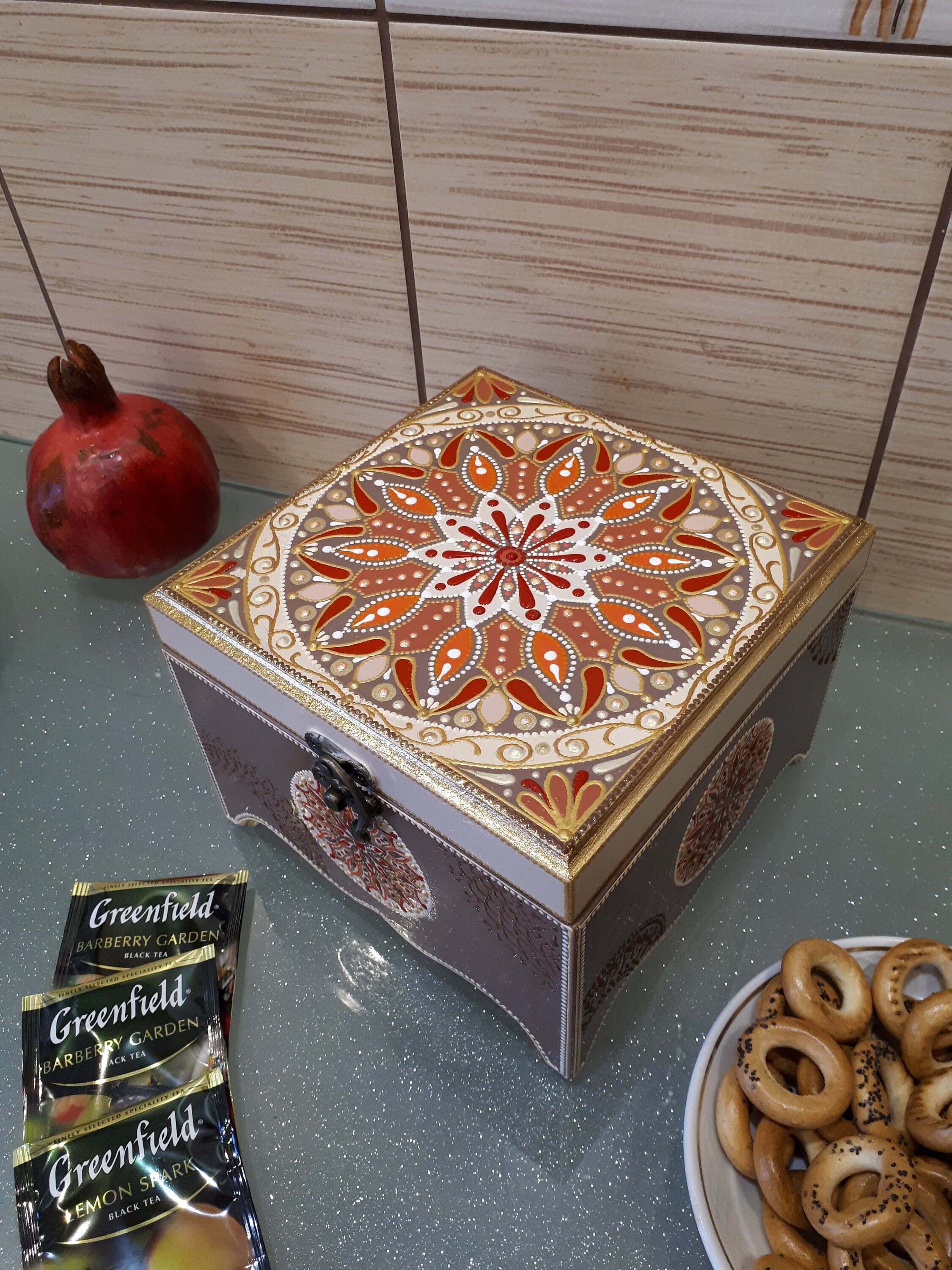 Wooden tea box organizer Tea ceremony housewarming gift. Etsy