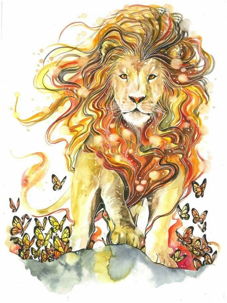 Colored lion Diamond Painting Kit Lion Full Square/Round | Etsy
