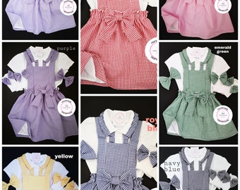 Gingham School Dress Uniform Outfit 2y-10years