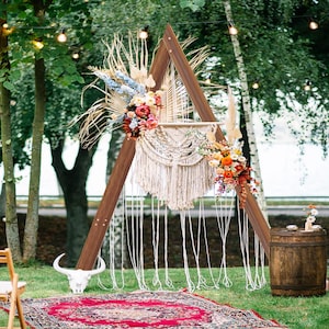 Wooden Wedding Arch for Rustic Wedding Decor, Natural Photo Booth, Boho Indoor/Outdoor Arbor.