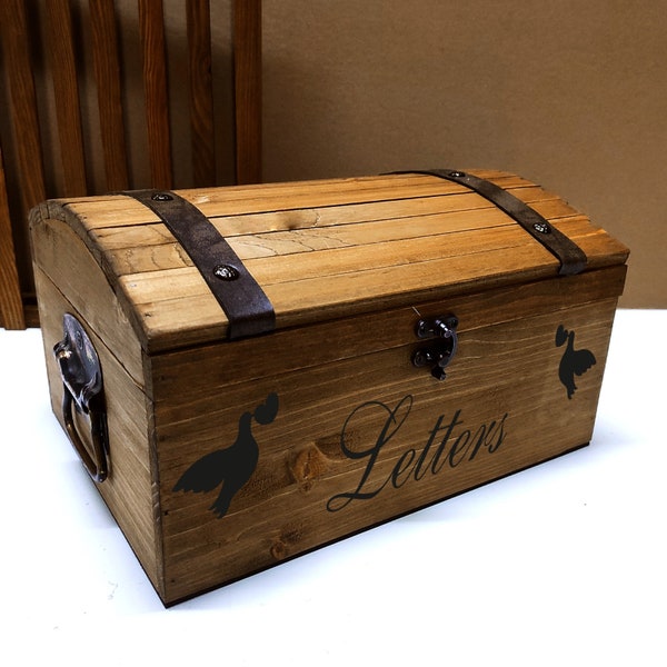 Custom Wedding Keepsake Box, Wooden Chest, Treasure Chest, Memory Box for Event Photos, Rustic Wood Treasure Box, Baby Memory Box.