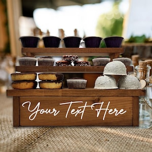 Custom Oak Cupcake Stand: Rustic Wedding Dessert Display