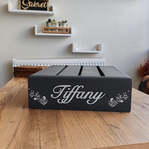 Personalized Rustic Square Cake Stand: Handmade Wooden Wedding Decor