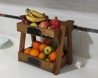 Fruit Basket Kitchen Organizer 2 Tier Storage Basket Farmhouse Bathroom Decor Towel Basket Bathroom Toiletry Organizer Rustic Kitchen Decor.