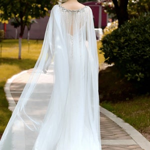 White Or Ivory Bridal Cape Veil,Wedding Cloak,Cape For Dress image 6