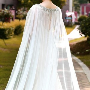 White Or Ivory Bridal Cape Veil,Wedding Cloak,Cape For Dress image 5