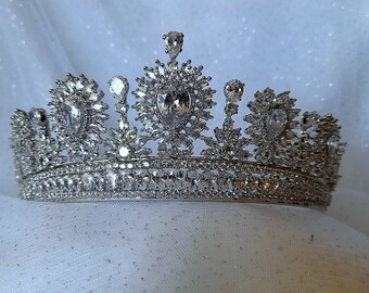 Stunning Silver Bridal Tiara,Wedding Diadem,Prom Crown