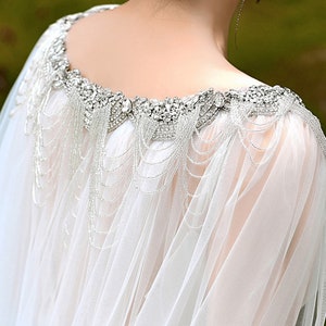 White Or Ivory Bridal Cape Veil,Wedding Cloak,Cape For Dress image 1