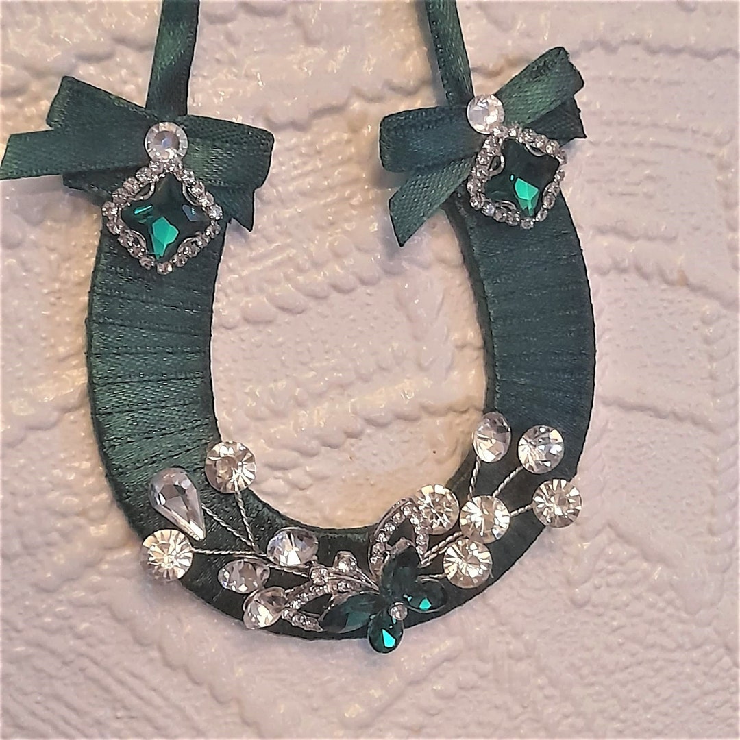 Emerald Green Horse Shoe,crystal Wedding Lucky Charm,christmas Gift Etsy