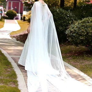 White Or Ivory Bridal Cape Veil,Wedding Cloak,Cape For Dress image 9