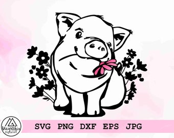 Download Cute Pig Svg Etsy