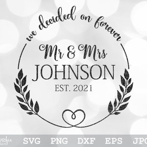 Mijnheer en mevrouw monogram SVG | De heer en mevrouw SVG | De heer en mevrouw Est SVG | Bruid bruidegom Svg | Bruiloft-svg | Direct downloaden | Svg, png, eps, dxf, jpg